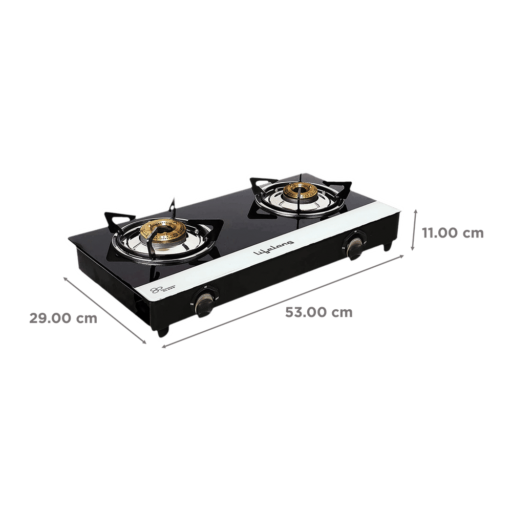 Buy Lifelong LLGS211 Toughened Glass Top 2 Burner Manual Gas Stove